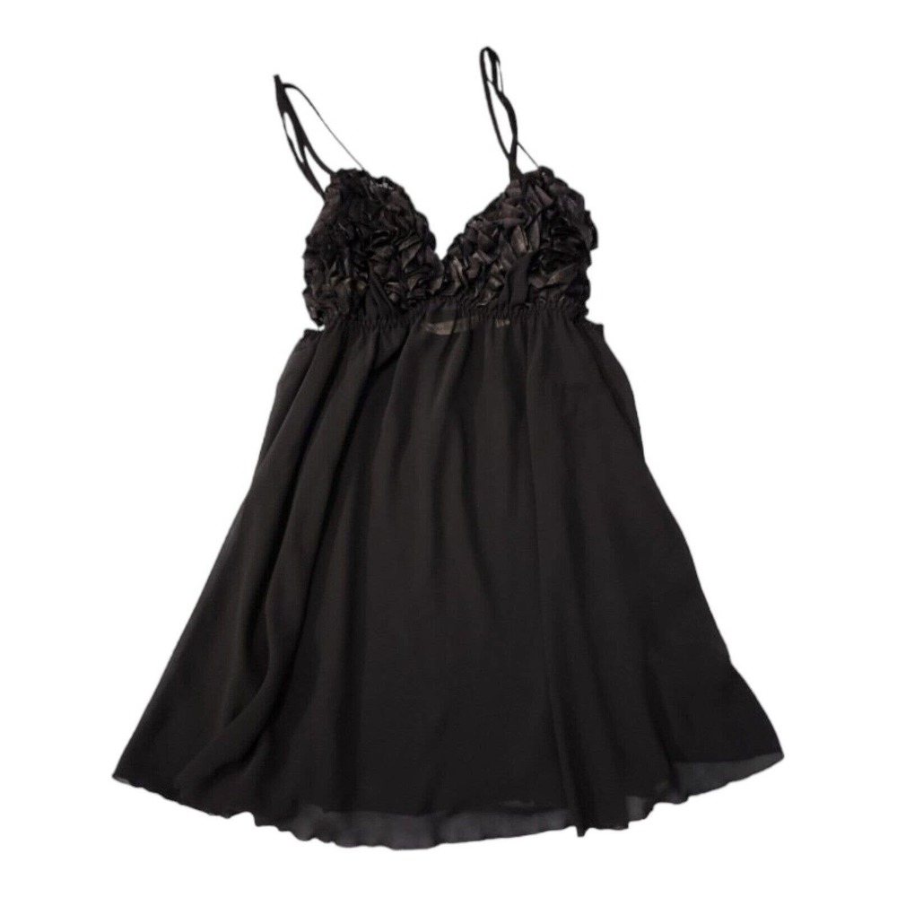NWOT Victoria's‎ Secret Lingerie Chemise Babydoll Teddy Black Medium Vintage